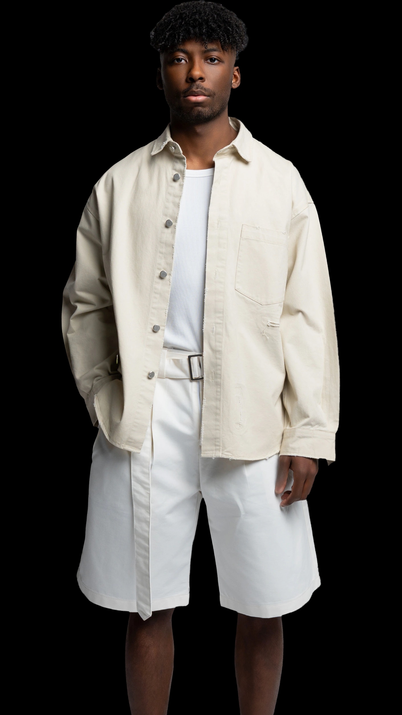 DISTRESSED OVERSHIRT